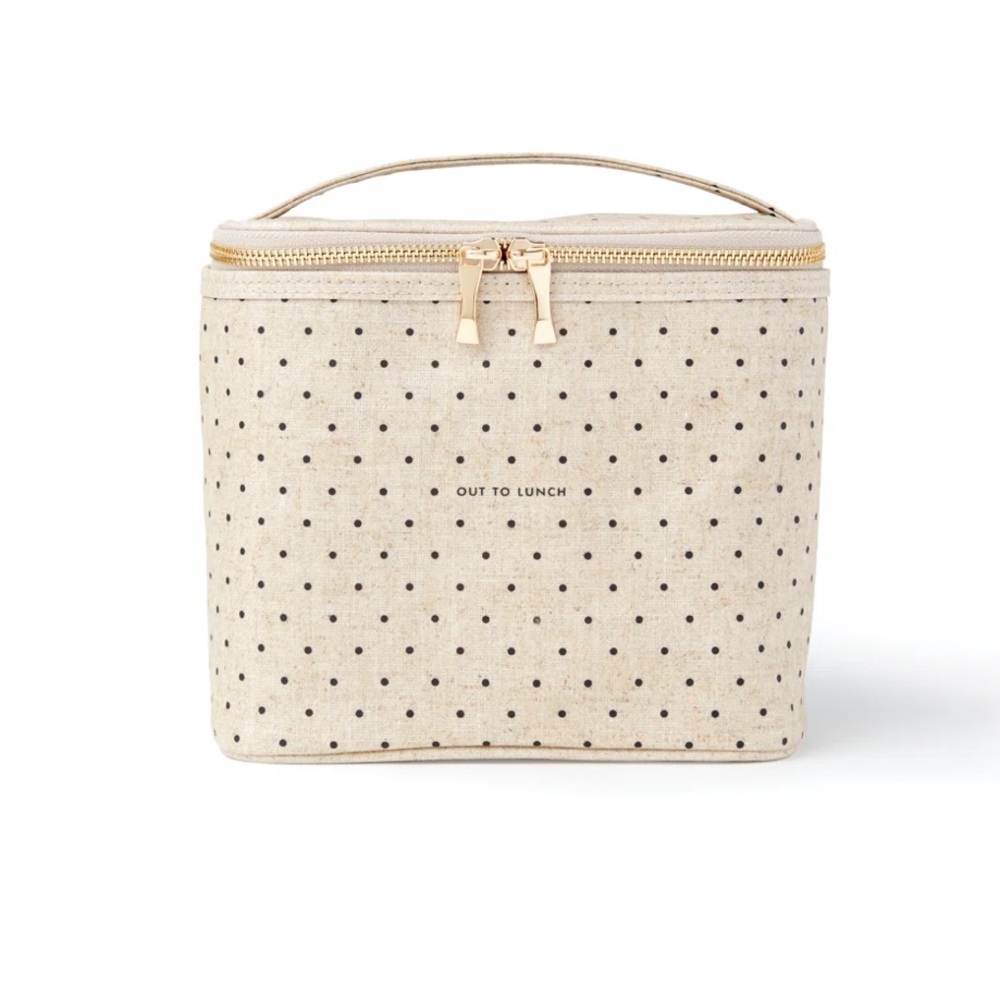 SOLD. Kate Spade Out To Lunch Tote Insulated Lunch Bag With Polkadots Cream